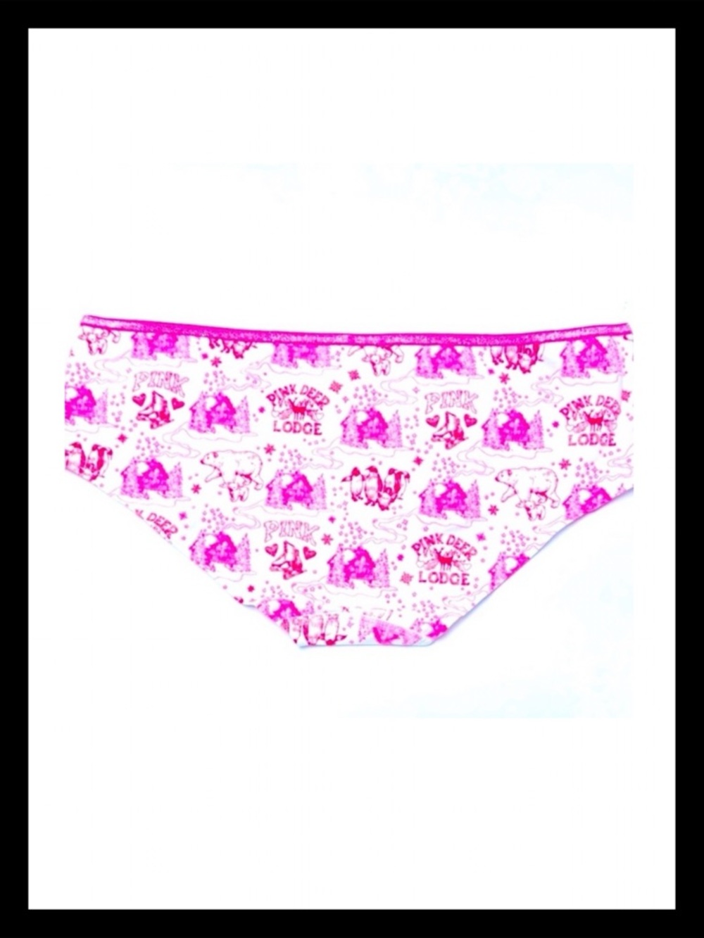 💕ⓅⒾⓃⓀ ⓋⓈ Vintage “PiNK DEER LODGE” Extra Low Rise Hipster Panties NWT💕